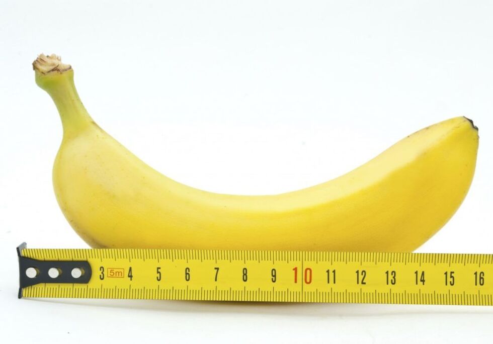 mjerenje veličine penisa na primjeru banane
